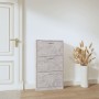 Mueble zapatero madera contrachapada gris hormigón 59x17x108 cm