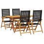 Conjunto de Comedor de Jardín 5 pcs Negro