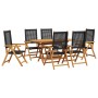 Conjunto de Comedor de Jardín 7 pcs Negro