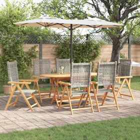 Conjunto de Comedor de Jardín 7 pcs Gris