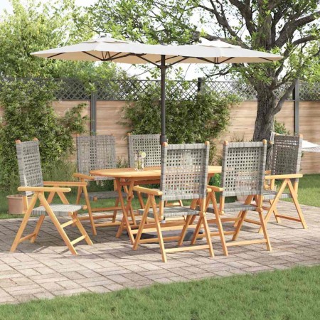 Conjunto de Comedor de Jardín 7 pcs Gris