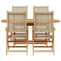 Conjunto de Comedor de Jardín 5 pcs Beige
