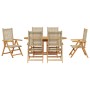 Conjunto de Comedor de Jardín 7 pcs Beige