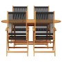 Conjunto de Comedor de Jardín 5 pcs Negro