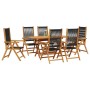 Conjunto de Comedor de Jardín 7 pcs Negro