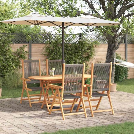 Conjunto de Comedor de Jardín 5 pcs Gris