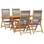 Conjunto de Comedor de Jardín 5 pcs Gris
