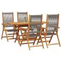 Conjunto de Comedor de Jardín 5 pcs Gris