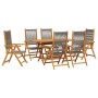 Conjunto de Comedor de Jardín 7 pcs Gris