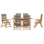 Conjunto de Comedor de Jardín 7 pcs Gris