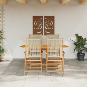 Conjunto de Comedor de Jardín 5 pcs Beige