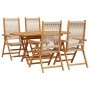 Conjunto de Comedor de Jardín 5 pcs Beige