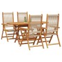 Conjunto de Comedor de Jardín 5 pcs Beige