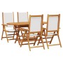 Conjunto de Comedor de Jardín 5 pcs Blanco crema