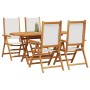 Conjunto de Comedor de Jardín 5 pcs Blanco crema