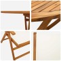 Conjunto de Comedor de Jardín 5 pcs Blanco crema