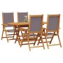 Conjunto de Comedor de Jardín 5 pcs Antracita