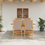Conjunto de Comedor de Jardín 5 pcs Taupé