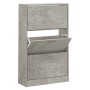 Mueble zapatero madera contrachapada gris hormigón 63x24x103 cm