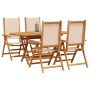 Conjunto de Comedor de Jardín 5 pcs Beige