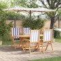 Conjunto de Comedor de Jardín 5 pcs Azul y