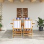 Conjunto de Comedor de Jardín 5 pcs Azul y