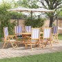 Conjunto de Comedor de Jardín 7 pcs Azul y