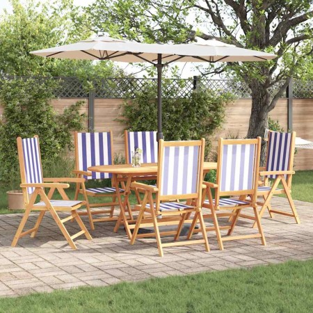 Conjunto de Comedor de Jardín 7 pcs Azul y