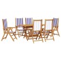 Conjunto de Comedor de Jardín 7 pcs Azul y
