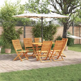 Conjunto de Comedor de Jardín 7 pcs Marrón