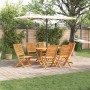 Conjunto de Comedor de Jardín 7 pcs Marrón