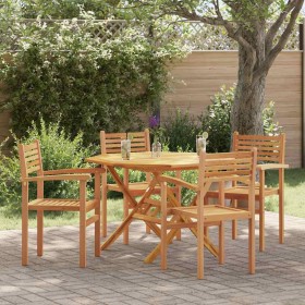 Sillas apilables de jardín 4 pcs Marrón 55.5 x 55.5 x 90 cm