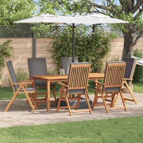 Silla de Jardín con cojín 6 pcs Marrón 57 x 71.5 x 104cm