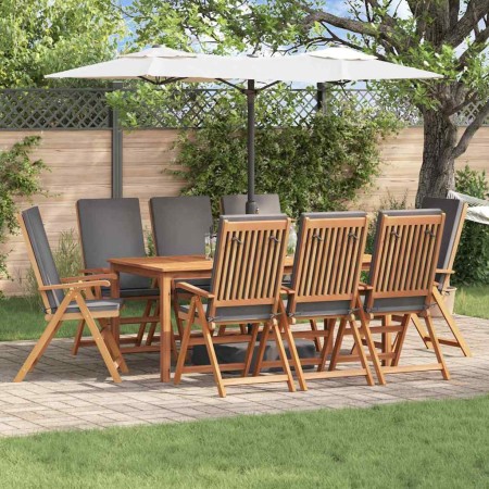 Silla de Jardín con cojín 8 pcs Marrón 57 x 71.5 x 104cm