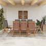 Silla de Jardín con cojín 8 pcs Marrón 57 x 71.5 x 104cm