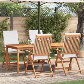 Silla de Jardín con cojín 4 pcs Marrón 57 x 71.5 x 104cm