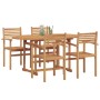 Conjunto de Comedor de Jardín 5 pcs Marrón