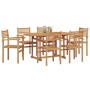 Conjunto de Comedor de Jardín 7 pcs Marrón
