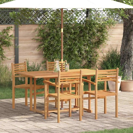 Conjunto de Comedor de Jardín 5 pcs Marrón