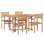 Conjunto de Comedor de Jardín 5 pcs Marrón