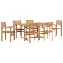 Conjunto de Comedor de Jardín 7 pcs Marrón