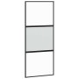 Puerta corredera con herrajes negro 90x205 cm vidrio templado