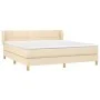Box spring bed with cream fabric mattress 160x200 cm by vidaXL, Beds and slatted bases - Ref: Foro24-3126818, Price: 508,67 €...