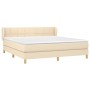 Boxspringbett mit cremefarbener Stoffmatratze 160x200 cm von vidaXL, Betten und Lattenroste - Ref: Foro24-3126818, Preis: 512...