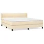 Box spring bed with cream fabric mattress 160x200 cm by vidaXL, Beds and slatted bases - Ref: Foro24-3129726, Price: 524,98 €...