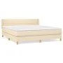 Cama box spring con colchón tela color crema 160x200 cm de vidaXL, Camas y somieres - Ref: Foro24-3130286, Precio: 496,56 €, ...