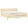 Cama box spring con colchón tela color crema 160x200 cm de vidaXL, Camas y somieres - Ref: Foro24-3130286, Precio: 496,56 €, ...