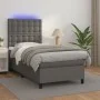 Cama box spring y colchón LED cuero sintético gris 80x200 cm de vidaXL, Camas y somieres - Ref: Foro24-3135913, Precio: 338,6...