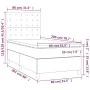 Box spring bed and LED mattress gray synthetic leather 80x200 cm by vidaXL, Beds and slatted bases - Ref: Foro24-3135913, Pri...