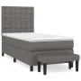 Box spring bed with gray synthetic leather mattress 80x200 cm by vidaXL, Beds and slatted bases - Ref: Foro24-3137633, Price:...